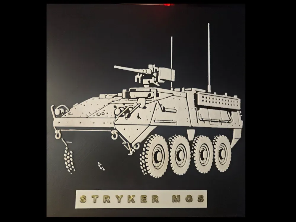 HueForge model: Stryker MGS Hueforge + Nametag by 3D_Rey