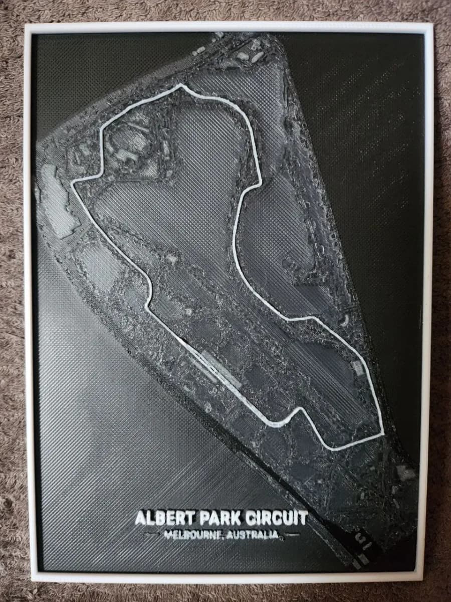 Albert Park Circuit F1 - HueForge by keko HueForge model: Albert Park Circuit F1 - HueForge by keko