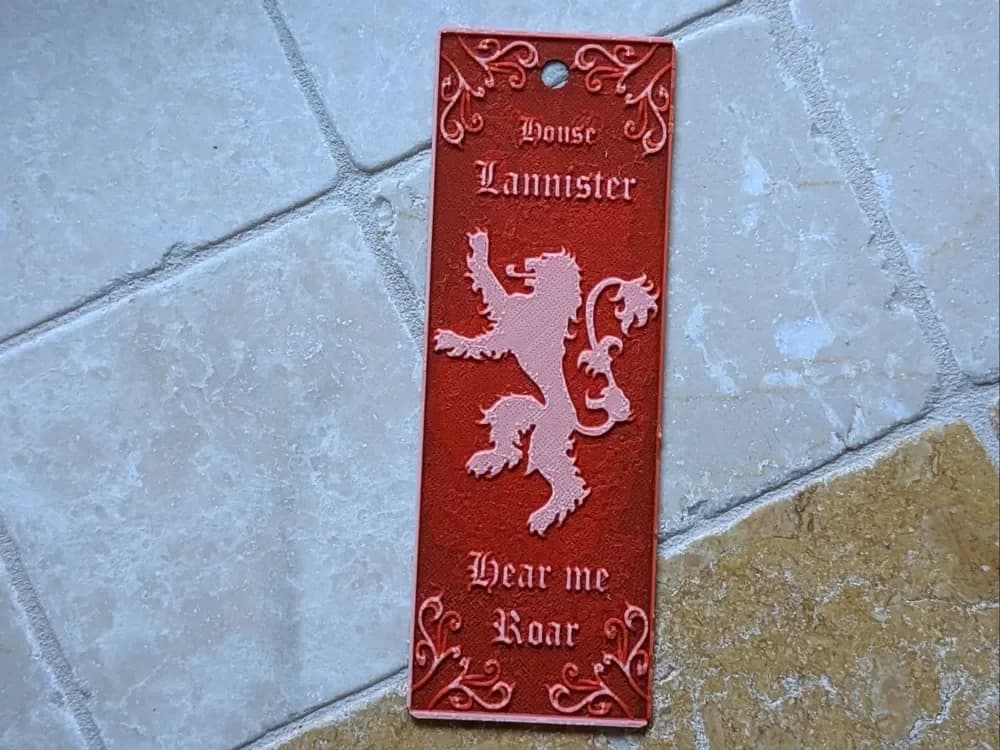 A Game of Throne Bookmark - House Lannister by suaimondi HueForge model: A Game of Throne Bookmark - House Lannister by suaimondi