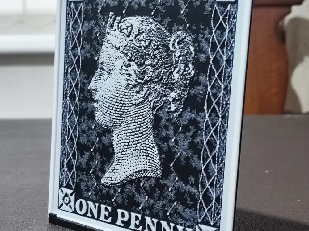 Penny Black Postage Stamp HueForge 4 Color by BoDad HueForge model: Penny Black Postage Stamp HueForge 4 Color by BoDad