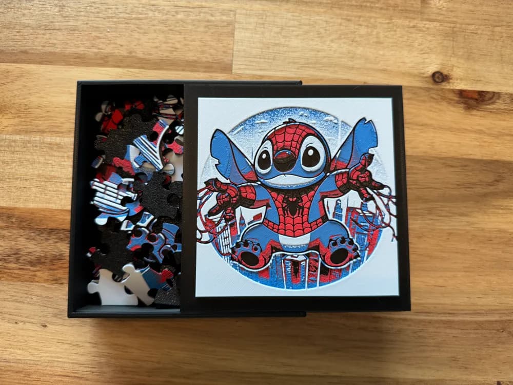 Puzzle Box Lid - Stitch Cosplay Spider-Man by Canadian Gamer HueForge model: Puzzle Box Lid - Stitch Cosplay Spider-Man by Canadian Gamer