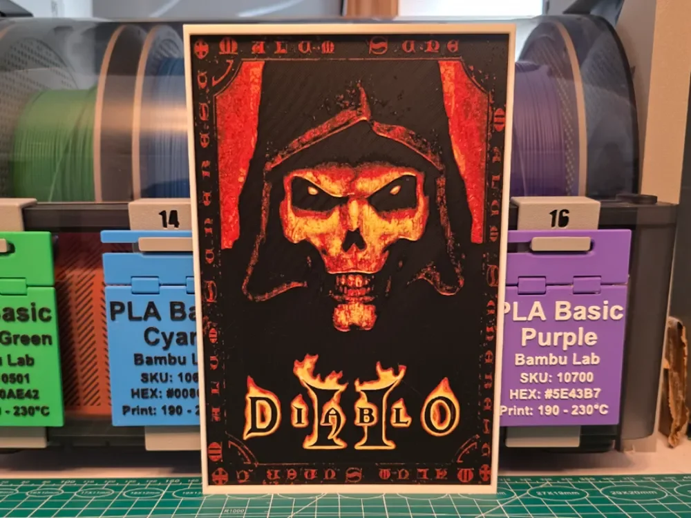 Diablo II Poster - Hueforge Art by Lumpy3D HueForge model: Diablo II Poster - Hueforge Art by Lumpy3D