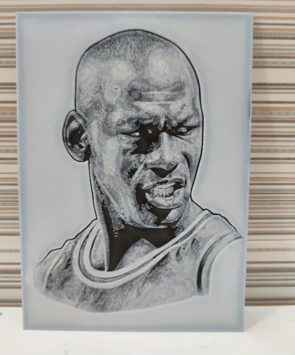 Hueforge portrait of Michael Jordan Hueforge portrait of Michael Jordan