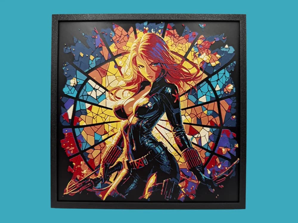 Black Widow - Stained Glass Style by Canadian Gamer HueForge model: Black Widow - Stained Glass Style by Canadian Gamer