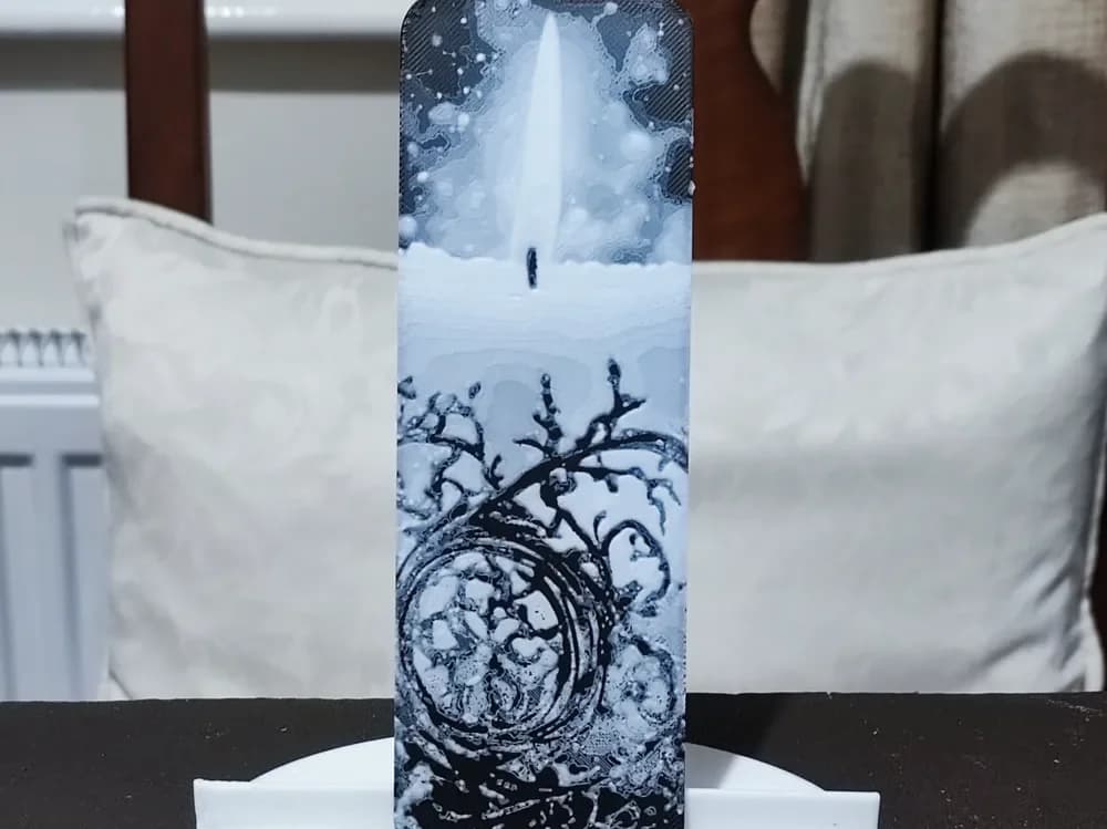 Winter Candle Bookmark - 2 Color by BoDad HueForge model: Winter Candle Bookmark - 2 Color by BoDad
