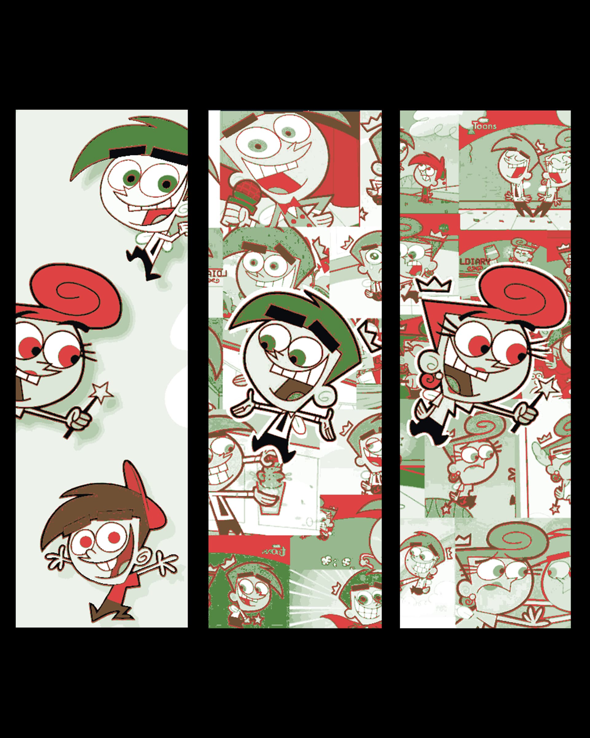 Fan Art tribute to Classic nickelodeon Cartoon - Fairly Odd Parents - Set of Bookmarks by BooneCo3d HueForge model: Fan Art tribute to Classic nickelodeon Cartoon - Fairly Odd Parents - Set of Bookmarks by BooneCo3d