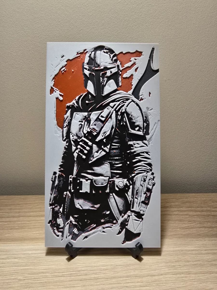 The Mandalorian Star Wars Hueforge by Kactus Fpv HueForge model: The Mandalorian Star Wars Hueforge by Kactus Fpv