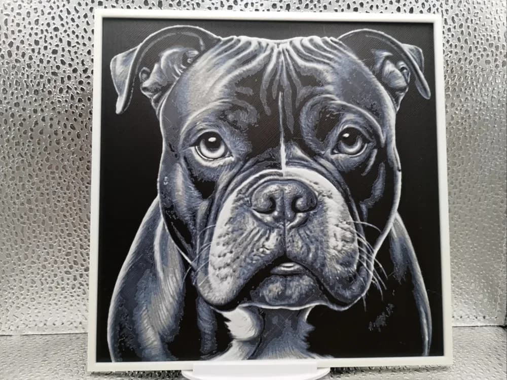 American Bully – Hueforge 3D-Printed Artwork by Borishotch Industries HueForge model: American Bully – Hueforge 3D-Printed Artwork by Borishotch Industries