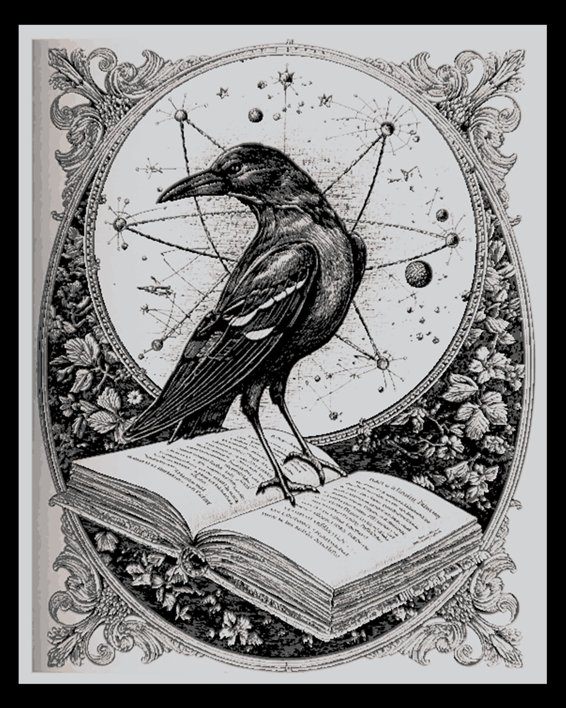 Wall art depiction of a crow and a mystic book - hueforge art by BooneCo3d HueForge model: Wall art depiction of a crow and a mystic book - hueforge art by BooneCo3d