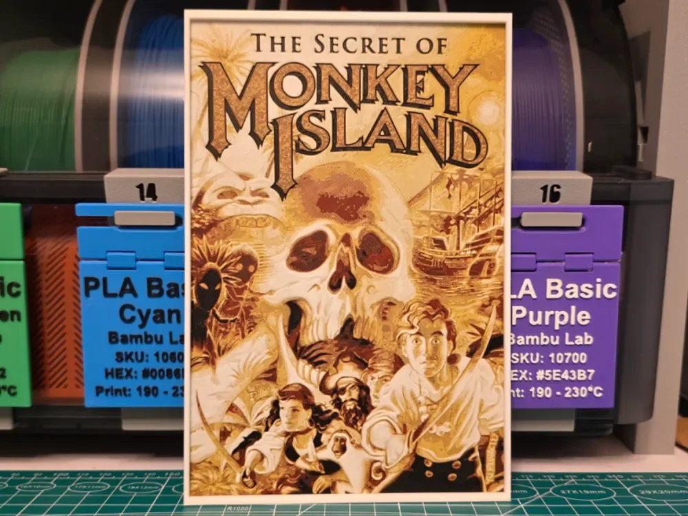 The Secret of Monkey Island Poster - Hueforge Art by Lumpy3D HueForge model: The Secret of Monkey Island Poster - Hueforge Art by Lumpy3D