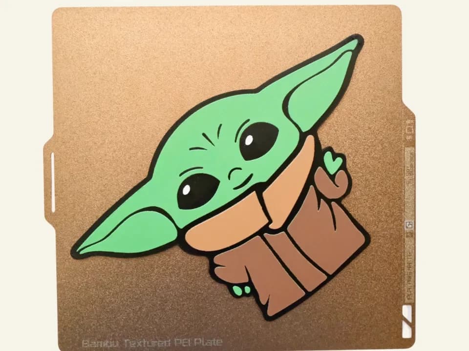 Baby Yoda Star Wars Cartoon 3D Print Hueforge by Freshly Printed 3D HueForge model: Baby Yoda Star Wars Cartoon 3D Print Hueforge by Freshly Printed 3D