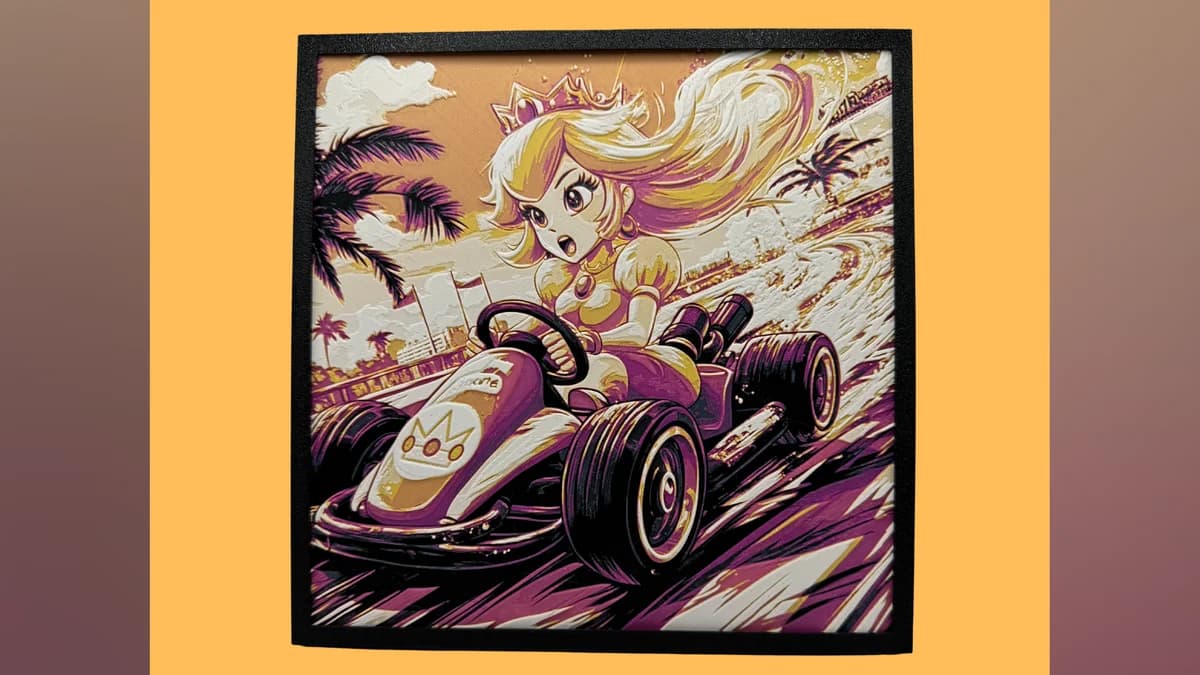 Princess Peach - Mario Kart - Nintendo Hueforge by Canadian Gamer HueForge model: Princess Peach - Mario Kart - Nintendo Hueforge by Canadian Gamer
