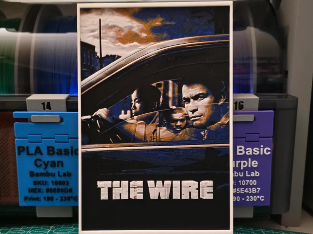 The Wire Poster - Hueforge Art by Lumpy3D HueForge model: The Wire Poster - Hueforge Art by Lumpy3D