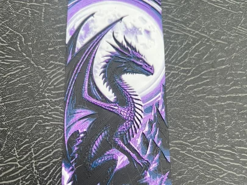 Dragon Moon bookmark - FREE commercial license by Leafy HueForge model: Dragon Moon bookmark - FREE commercial license by Leafy