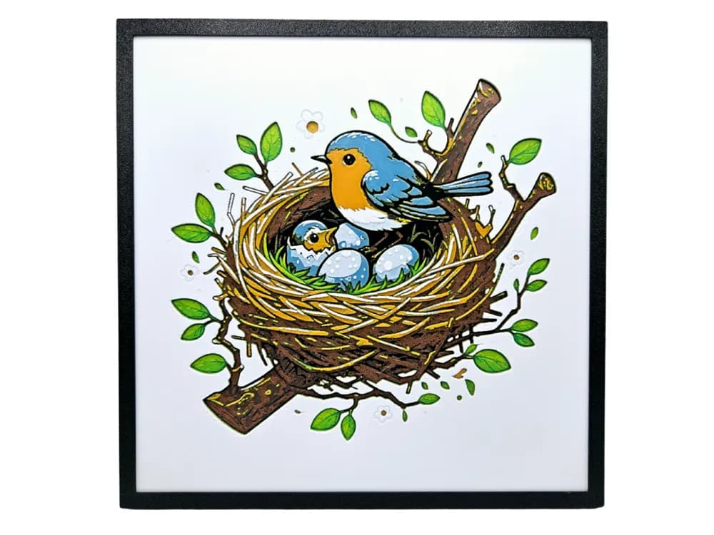 Mama Robin's Nest by BusyKikiBee HueForge model: Mama Robin's Nest by BusyKikiBee