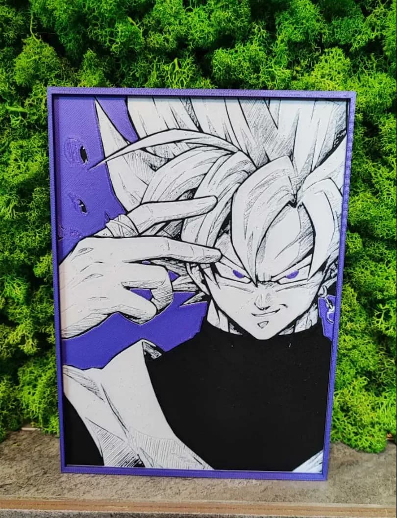 Goku Black (any color) by Garuda3D HueForge model: Goku Black (any color) by Garuda3D