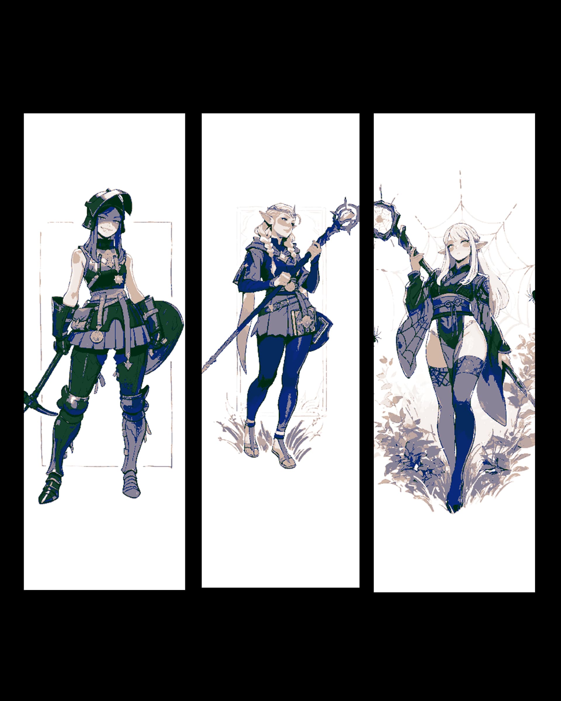 Artists Final Fantasy Style Depictions of Lady Elves - Set of bookmarks by BooneCo3d HueForge model: Artists Final Fantasy Style Depictions of Lady Elves - Set of bookmarks by BooneCo3d