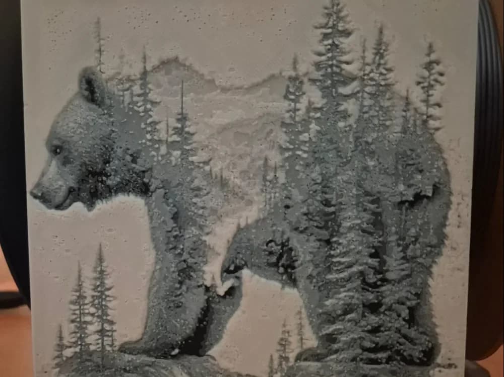 bear double exposure hueforge by Buntsta HueForge model: bear double exposure hueforge by Buntsta