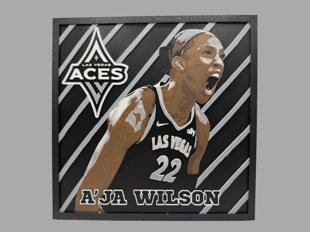 HueForge model: A'ja Wilson - Las Vegas Aces - WNBA by Canadian Gamer