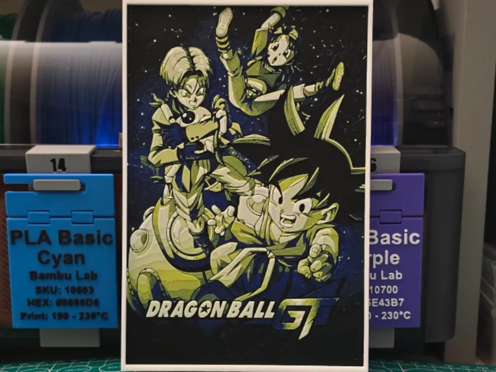 Dragon Ball GT Poster – Hueforge Artwork by Lumpy3D HueForge model: Dragon Ball GT Poster – Hueforge Artwork by Lumpy3D