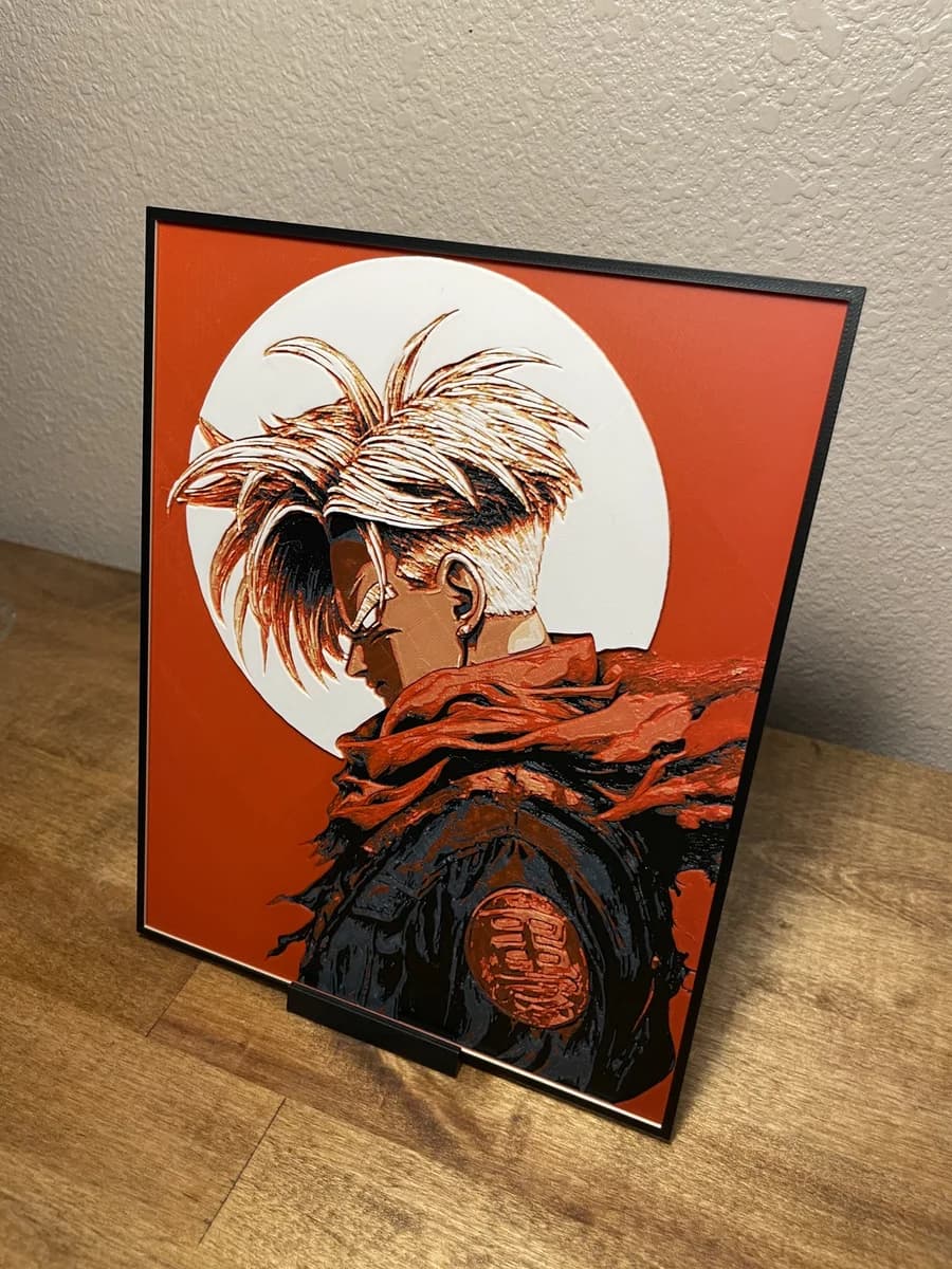 Trunks with Red Sun by Cloudy Nostalgia HueForge model: Trunks with Red Sun by Cloudy Nostalgia