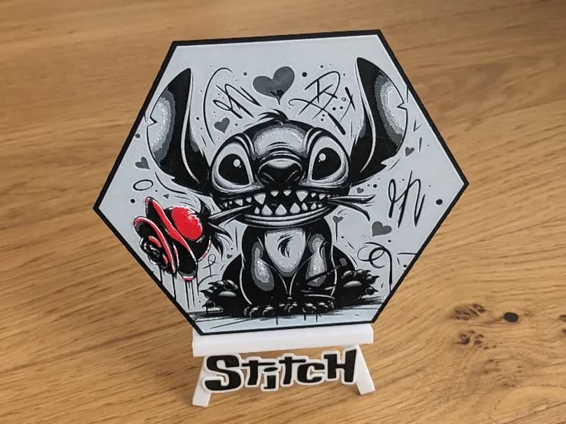 STITCH Valentine's Day Hex Hueforge 1 by Seb3D HueForge model: STITCH Valentine's Day Hex Hueforge 1 by Seb3D