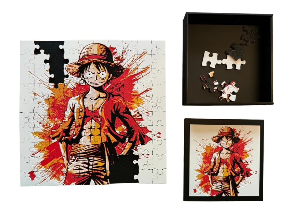 Monkey D Luffy - Puzzle & Lid by Canadian Gamer HueForge model: Monkey D Luffy - Puzzle & Lid by Canadian Gamer