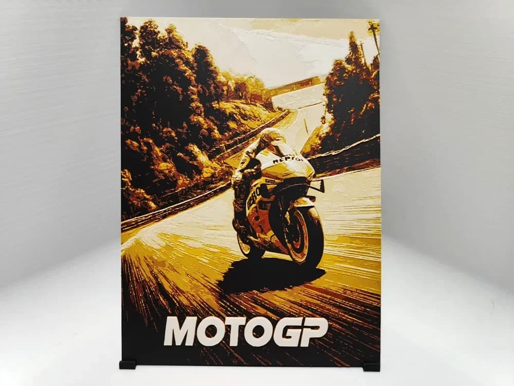 MotoGP Poster - Hueforge by BeaN HueForge model: MotoGP Poster - Hueforge by BeaN