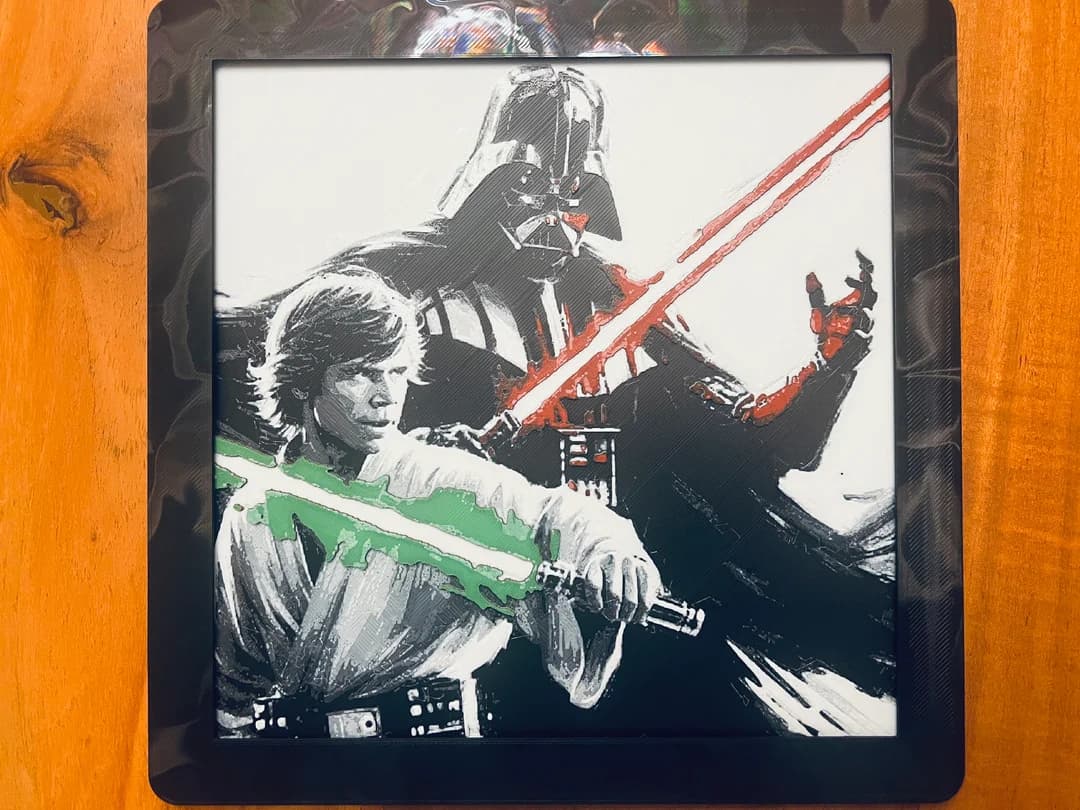 Darth Vader and Luke Skywalker 2.0 by JustBe 3D Printing HueForge model: Darth Vader and Luke Skywalker 2.0 by JustBe 3D Printing