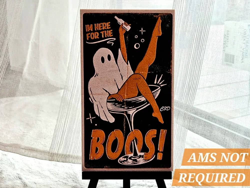 Here For The Boos - Pin-Up Poster Here For The Boos - Pin-Up Poster