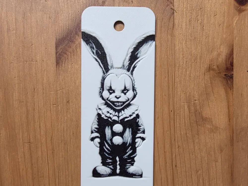 Creepy Bunny Bookmark by Morganja HueForge model: Creepy Bunny Bookmark by Morganja