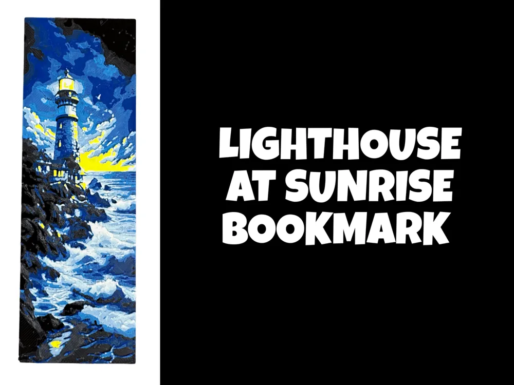 Lighthouse at Sunrise - Bookmark by Canadian Gamer HueForge model: Lighthouse at Sunrise - Bookmark by Canadian Gamer
