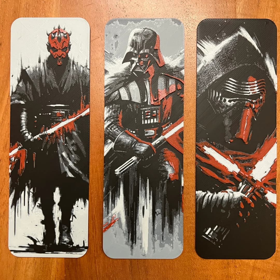 Sith Bookmarks by JustBe 3D Printing HueForge model: Sith Bookmarks by JustBe 3D Printing