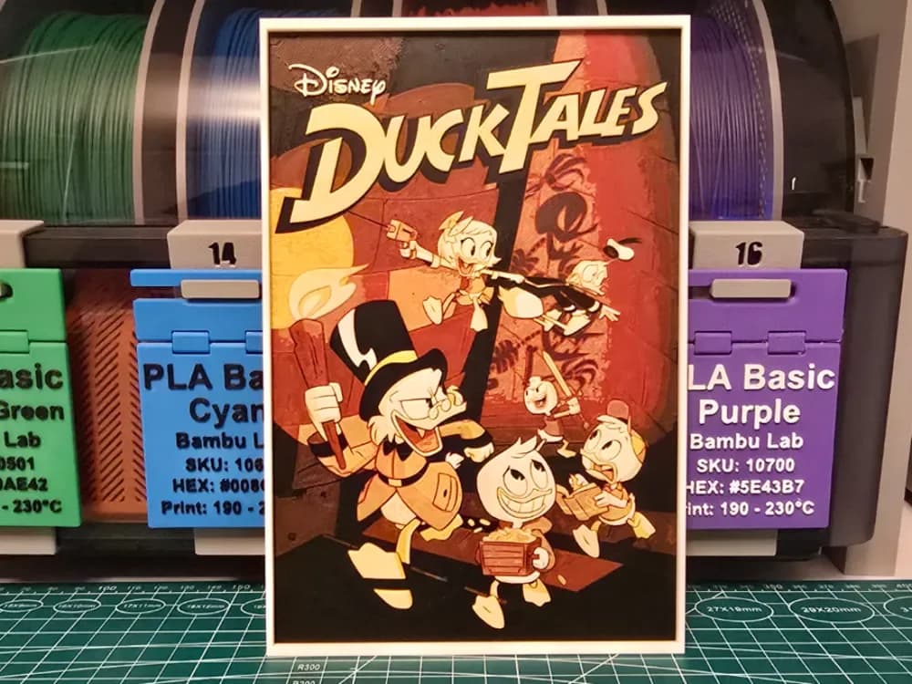 DuckTales (2017) Poster - Hueforge Art by Lumpy3D HueForge model: DuckTales (2017) Poster - Hueforge Art by Lumpy3D