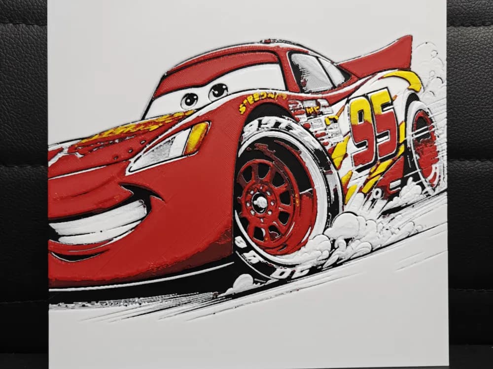 HueForge model: Lightning McQueen by TheHueforgeLady