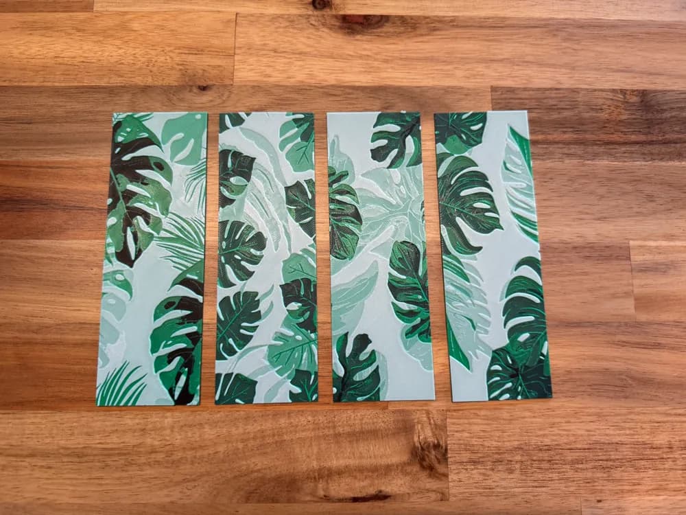 Monstera Bookmarks - Set of 4 by Canadian Gamer HueForge model: Monstera Bookmarks - Set of 4 by Canadian Gamer