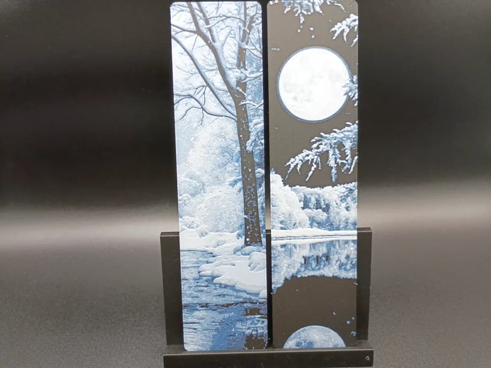 HueForge model: Night of Winter Bookmark Set by 3djd