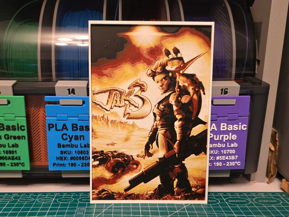 Jak 3 Game Poster- Hueforge Art by Lumpy3D HueForge model: Jak 3 Game Poster- Hueforge Art by Lumpy3D