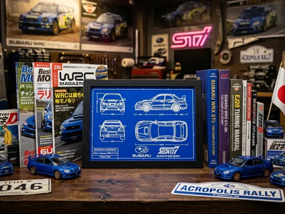 Subaru Impreza WRX STi - Blueprint by keko HueForge model: Subaru Impreza WRX STi - Blueprint by keko