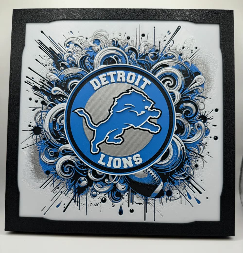 Detroit Lions - NFL Hueforge by Canadian Gamer HueForge model: Detroit Lions - NFL Hueforge by Canadian Gamer