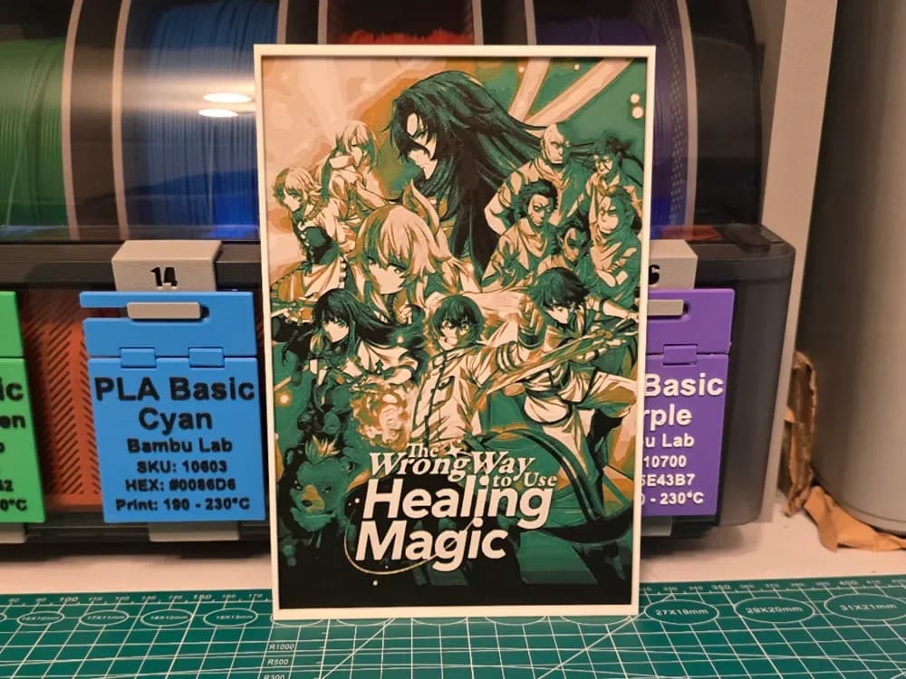 HueForge model: The Wrong Way to Use Healing Magic Anime Poster by Lumpy3D