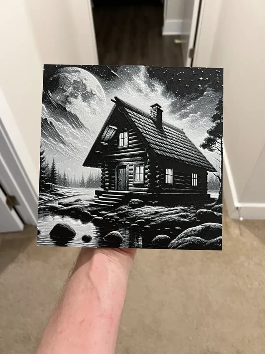 Cabin 2 Art Hueforge by RP47 Designs HueForge model: Cabin 2 Art Hueforge by RP47 Designs