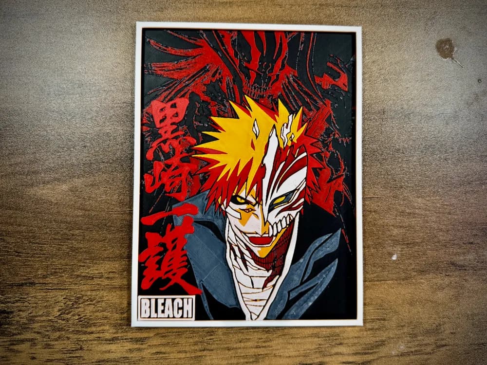 Ichigo Kurosaki – Vizard Awakening Poster by 3D Prints By Vic HueForge model: Ichigo Kurosaki – Vizard Awakening Poster by 3D Prints By Vic