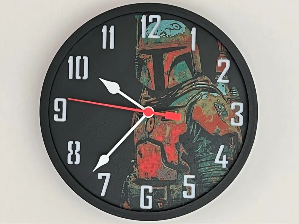 Customizable Clock - Boba Fett, Star Wars by 3djd HueForge model: Customizable Clock - Boba Fett, Star Wars by 3djd