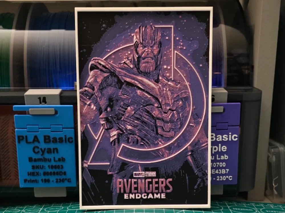 Avengers: Endgame Movie Poster - Hueforge Art by Lumpy3D HueForge model: Avengers: Endgame Movie Poster - Hueforge Art by Lumpy3D