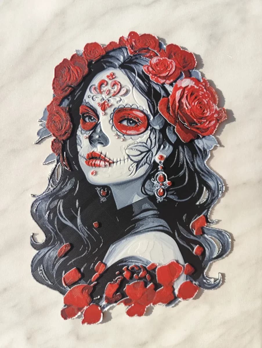 HueForge model: Pinup "Muerte" - Hueforge by BeaN