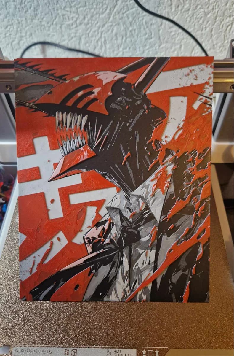 Chainsaw Man Hueforge by Dakiren HueForge model: Chainsaw Man Hueforge by Dakiren