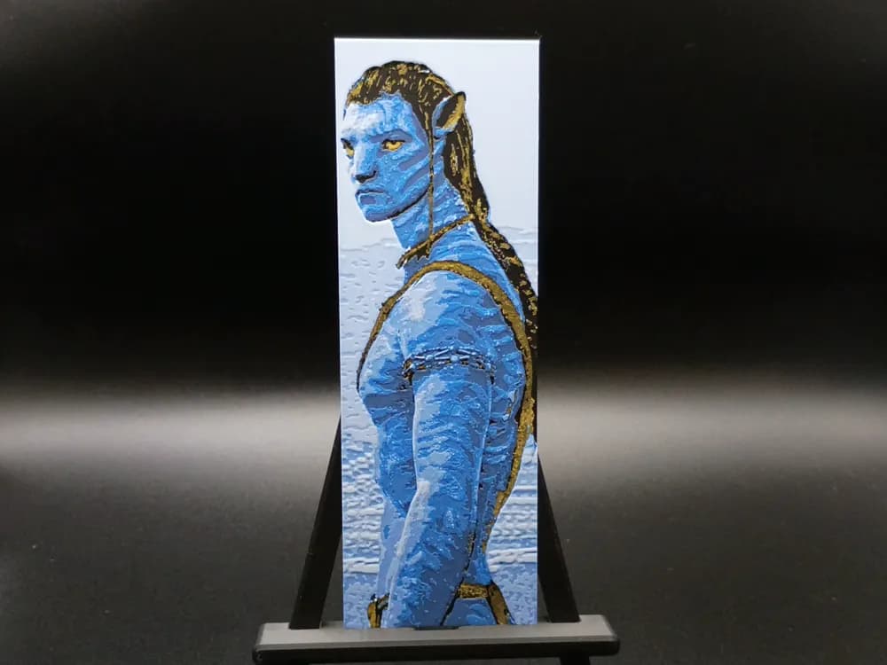 Jake Skully, Avatar Bookmark by 3djd HueForge model: Jake Skully, Avatar Bookmark by 3djd