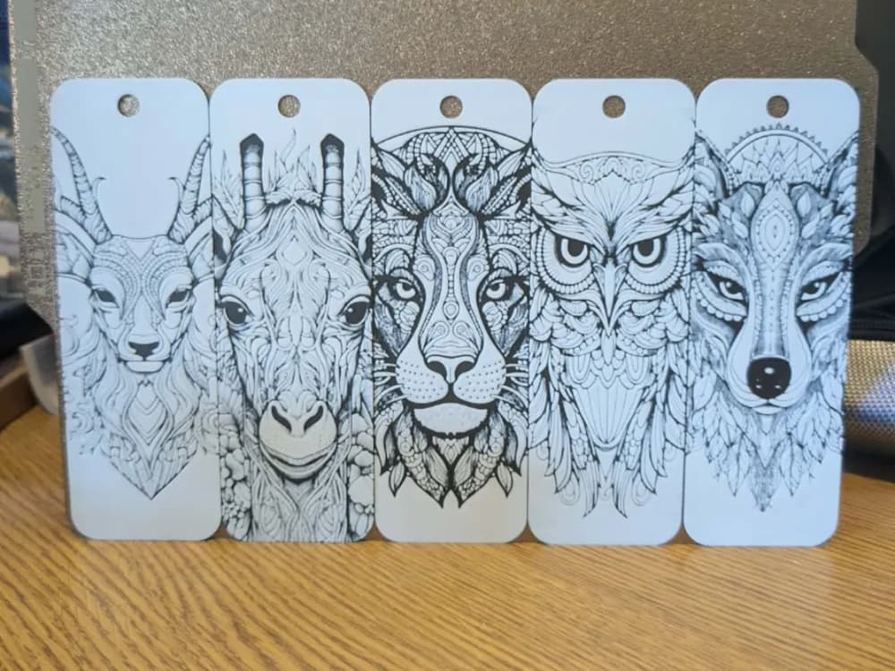 Mandala style animal bookmarks by 3dGlow HueForge model: Mandala style animal bookmarks by 3dGlow