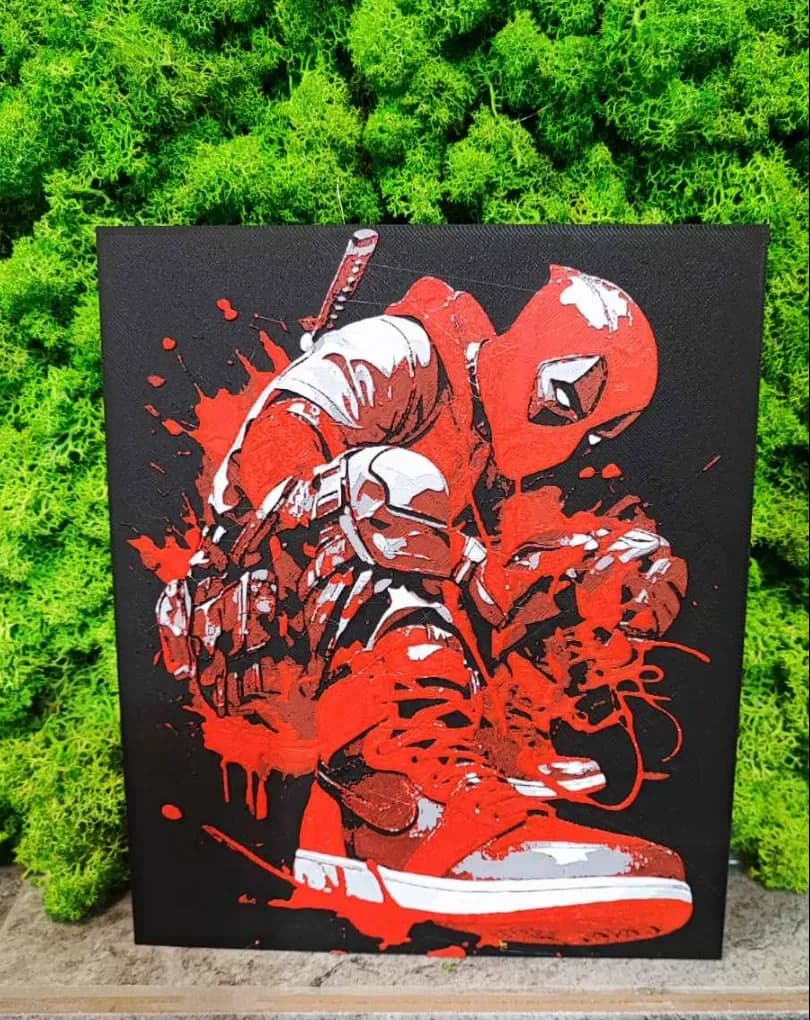 Deadpool Nike by Garuda3D HueForge model: Deadpool Nike by Garuda3D